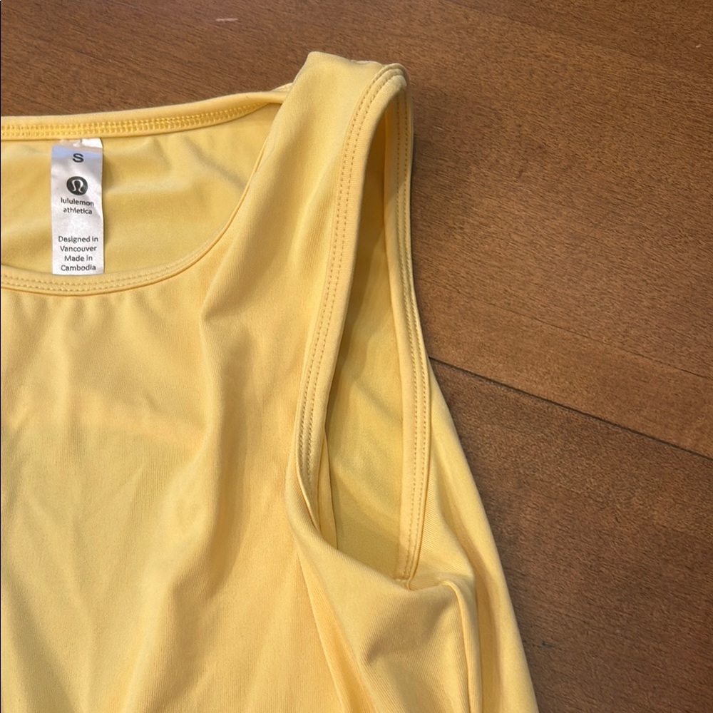 Lululemon Athletica Yellow Fitted Cut Out Tank Top - Picture 4 of 8
